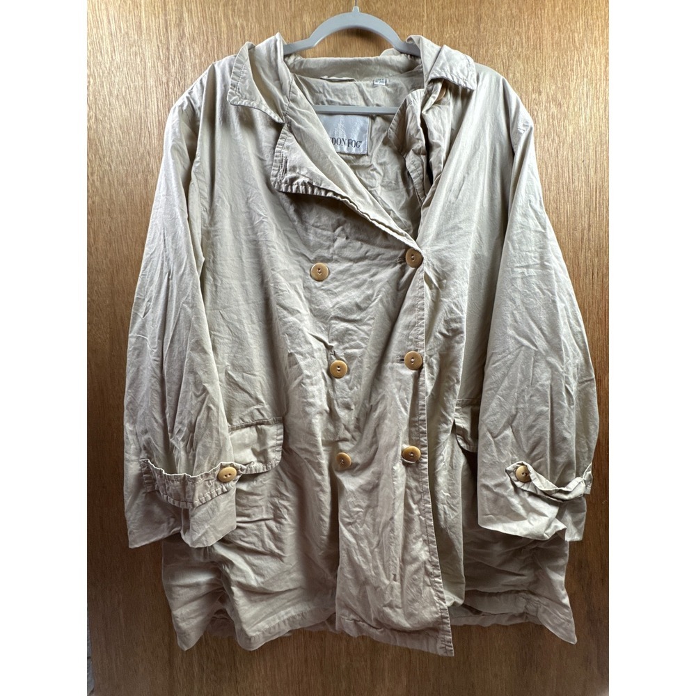 London Fog Trench Coat Womens XL Beige Excellent Double Breasted Lightweight